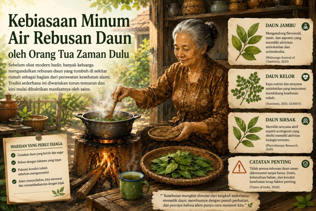 Dari Dapur ke Cangkir, Kebiasaan Minum Air Rebusan Daun Orang Tua Zaman Dulu yang Kini Mulai Diteliti Sains