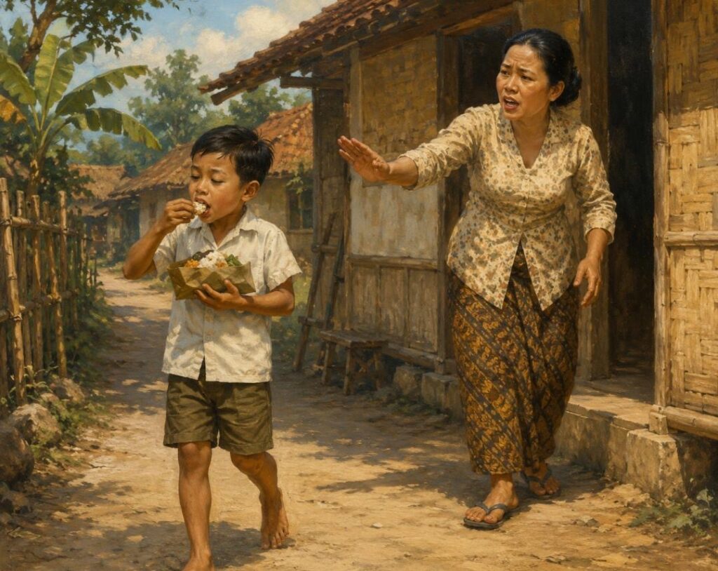 Jangan Makan Sambil Berjalan, Nanti Rezeki Lari