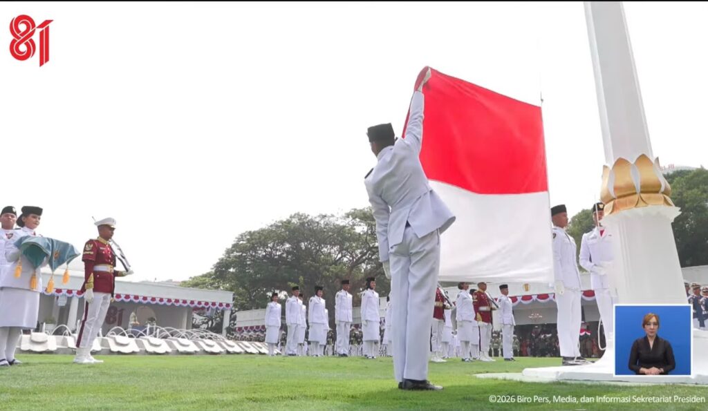 Paskibraka Sukses Kibarkan Merah Putih di Istana Negara, Upacara HUT Ke-81 RI Berlangsung Khidmat